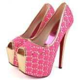 Peep Toe Renda Pink